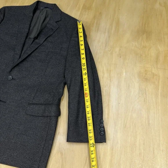 Brooks Brothers 👉Altered👈 Wool Cashmere Blazer Mens 43R Dark Gray/Brown
